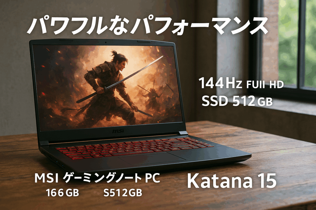 【第13世代Corei7 & RTX4070搭載】MSIゲーミングノートPC Katana15 メモリ16GB/SSD512GB/15.6インチ FHD 144Hz/Core i7-13620H/RTX 4070/Windows 11/Katana-15-B13VGK-2102JP