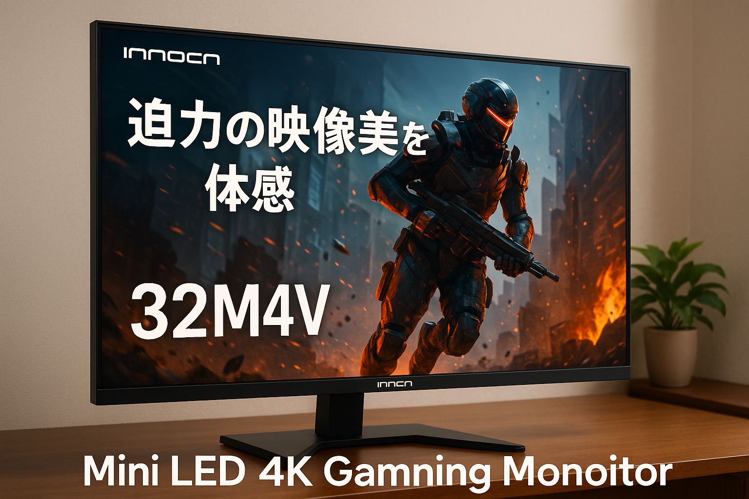 INNOCN ミニLED 4K ゲーミング モニター 32インチ 最大144Hz 1ms HDR1000 MiniLED 1152分割 QD 量子ドット HDMI2.1 最大輝度800+Nits 144Hz ディスプレイ UHD PC monitor 動画編集 デザイン モニター 90W IPS非光沢 スピーカー付き ゲーム 家庭用 ビジネス 32M2V
