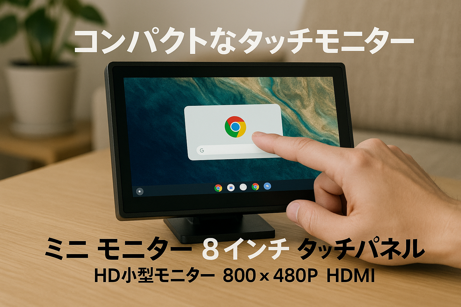 ミニ モニター 8 インチ タッチパネル モバイル モニター HD小型モニター 800 x 480P HDMI モニター ミニ ディスプレイ PC ラップトップ Xbox PS3 Rasp Pi用