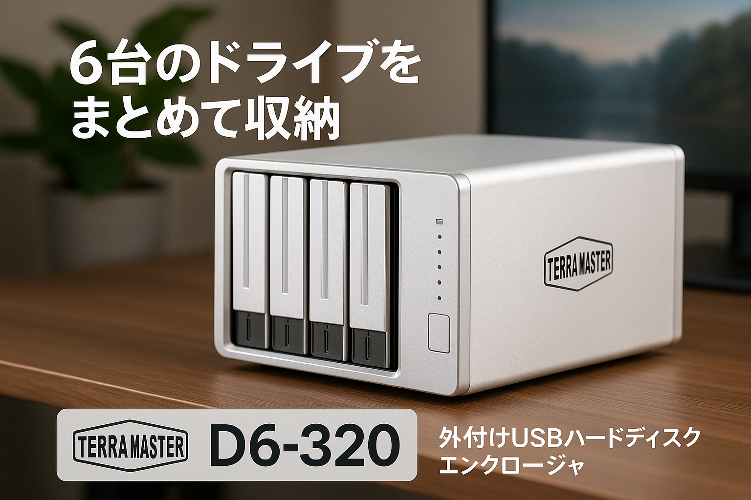 TERRAMASTER テラマスター D6-320 6ベイ 外付けUSBハードディスクエンクロージャ USB 3.2 Gen2 10GbpsタイプC ストレージ SINGLE DISK HDD/SSD ホットスワップ メーカー直営店 HDD付属なし
