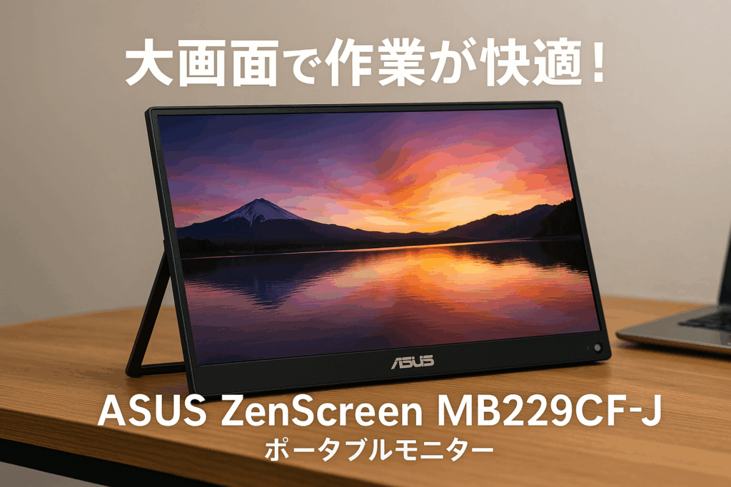 ASUS ZenScreen MB229CF-Jポータブルモニター 22型/フルFD/IPS/100Hz/USB-C PD 65W/スピーカー/キックスタンド/C型クランプアーム/サブウーファー/ 2.1チャンネルオーディオ/ 4年保証/国内正規品