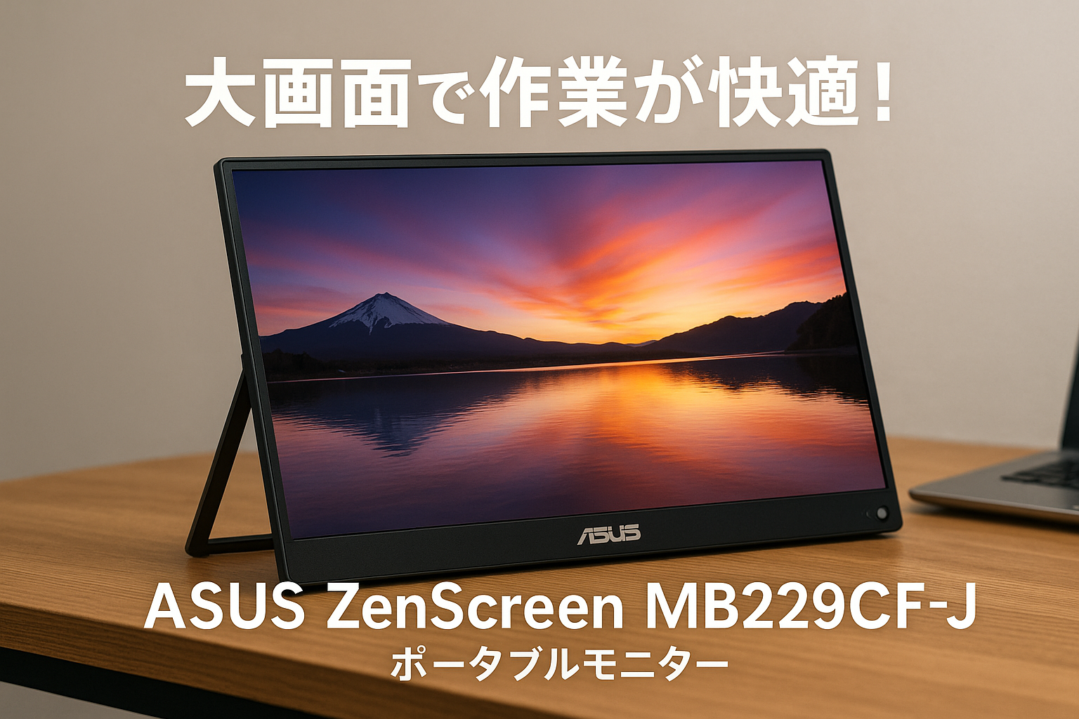 ASUS ZenScreen MB229CF-Jポータブルモニター 22型/フルFD/IPS/100Hz/USB-C PD 65W/スピーカー/キックスタンド/C型クランプアーム/サブウーファー/ 2.1チャンネルオーディオ/ 4年保証/国内正規品