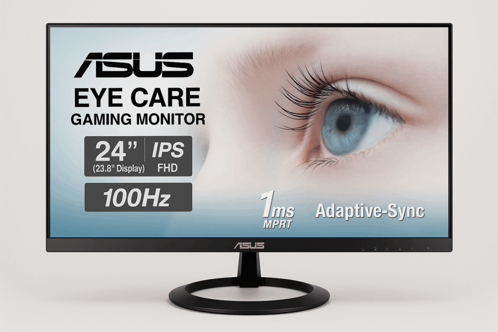ASUS VZ249HFA-G Eye Careゲーミングモニター – 24型(23.8型表示可能)/IPS/フルHD /100Hz/Adaptive-Sync/1ms MPRT/ブルーライト軽減/フリッカーフリー/3年保証 / 国内正規品