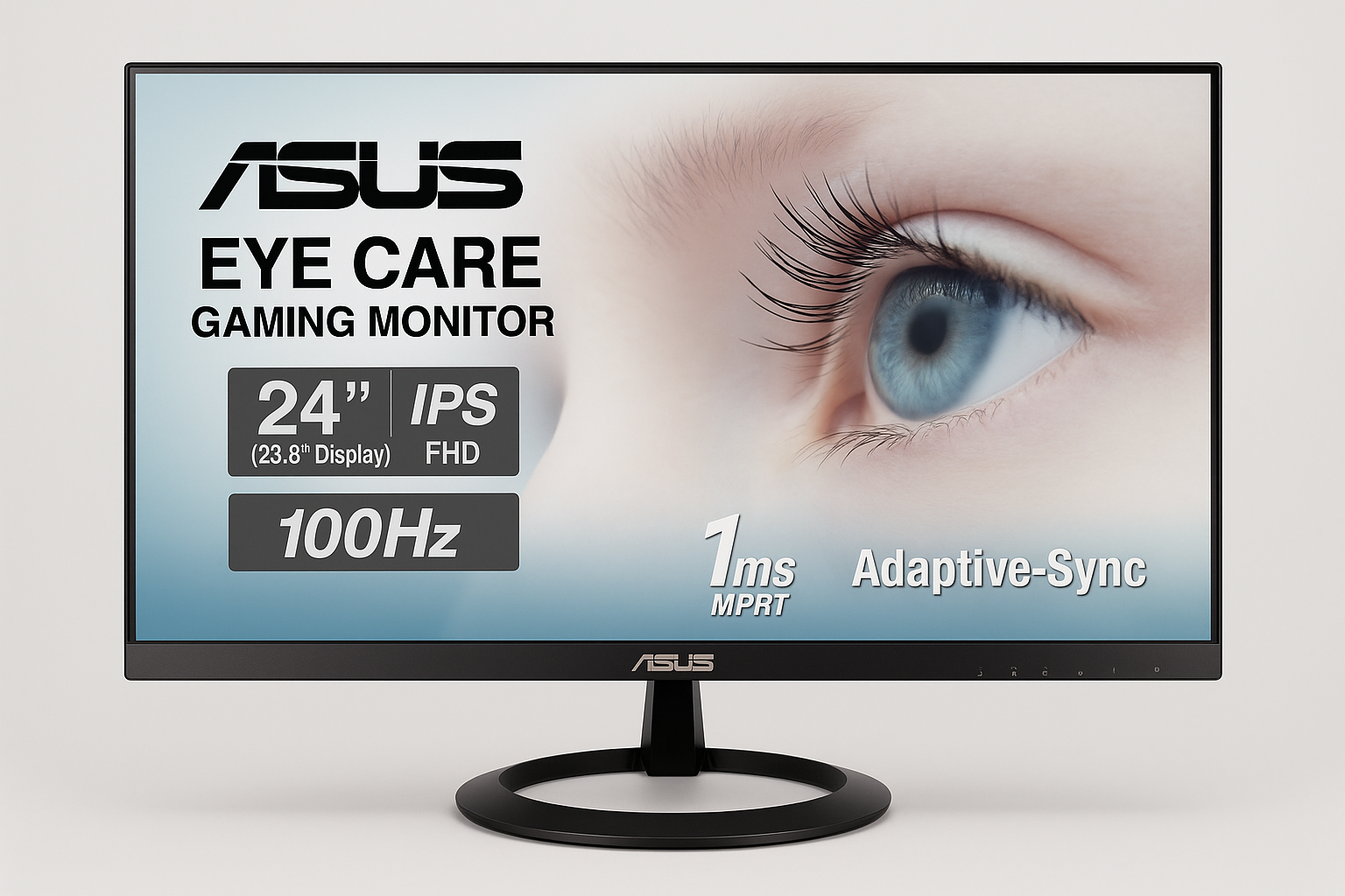 ASUS VZ249HFA-G Eye Careゲーミングモニター – 24型（23.8型表示可能）/IPS/フルHD /100Hz/Adaptive-Sync/1ms MPRT/ブルーライト軽減/フリッカーフリー/3年保証 / 国内正規品
