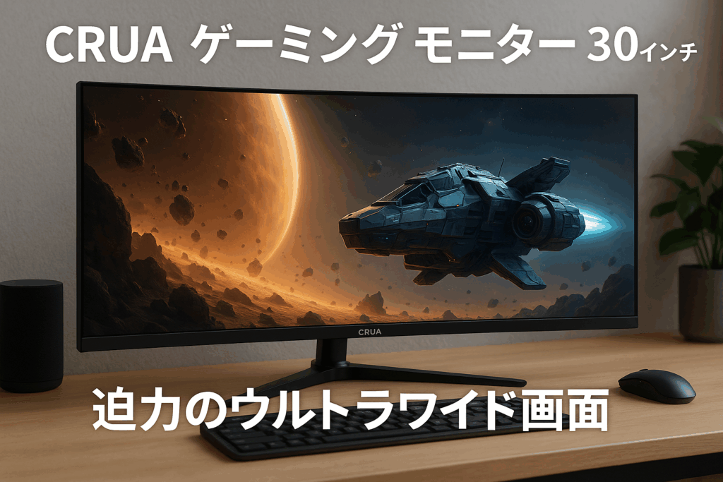 CRUA ゲーミング モニター 30インチ 21:9 ウルトラワイド PC モニター 平面 WFHD 2560X1080 200Hz 100%sRGB ディスプレイ/IPS 非光沢/薄型/PIP/PBP/HDMI2.0/DP1.4/ブルーライト軽減/傾斜調整/広い視野角/壁掛けにも対応