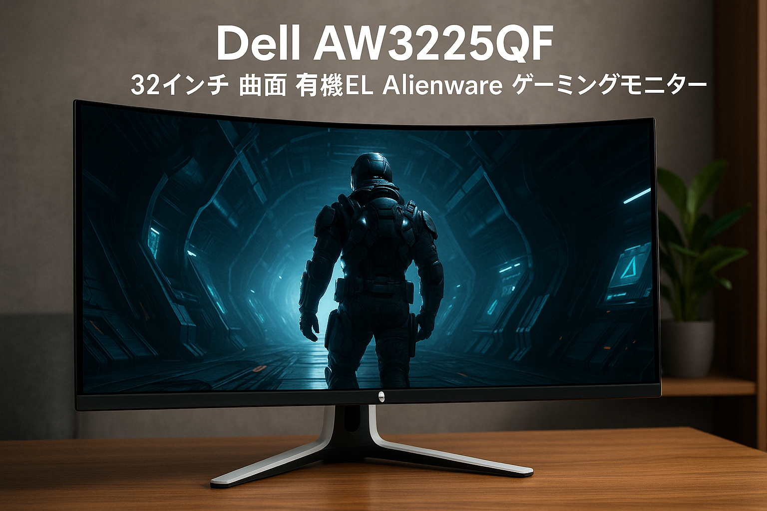 Dell AW3225QF 32インチ 曲面 有機EL Alienware ゲーミングモニター(3年間無輝点交換保証/4K/QD-OLED/1700R曲面/DP1.4×1,HDMI×2/DCI-P3 99%/高さ調整,傾き/0.03ms/240Hz/G-SYNC Compatible,DisplayHDR TrueBlack 400,Dolby Vision HDR)