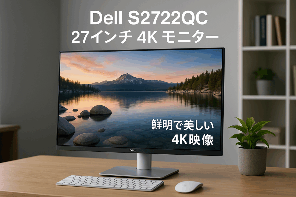 Dell S2722QC 27インチ 4K モニター (3年間無輝点交換保証/IPS非光沢/USB Type-C・HDMIx2/sRGB 99%/縦横回転・高さ調整/4ms/AMD FreeSync/スピーカー付)
