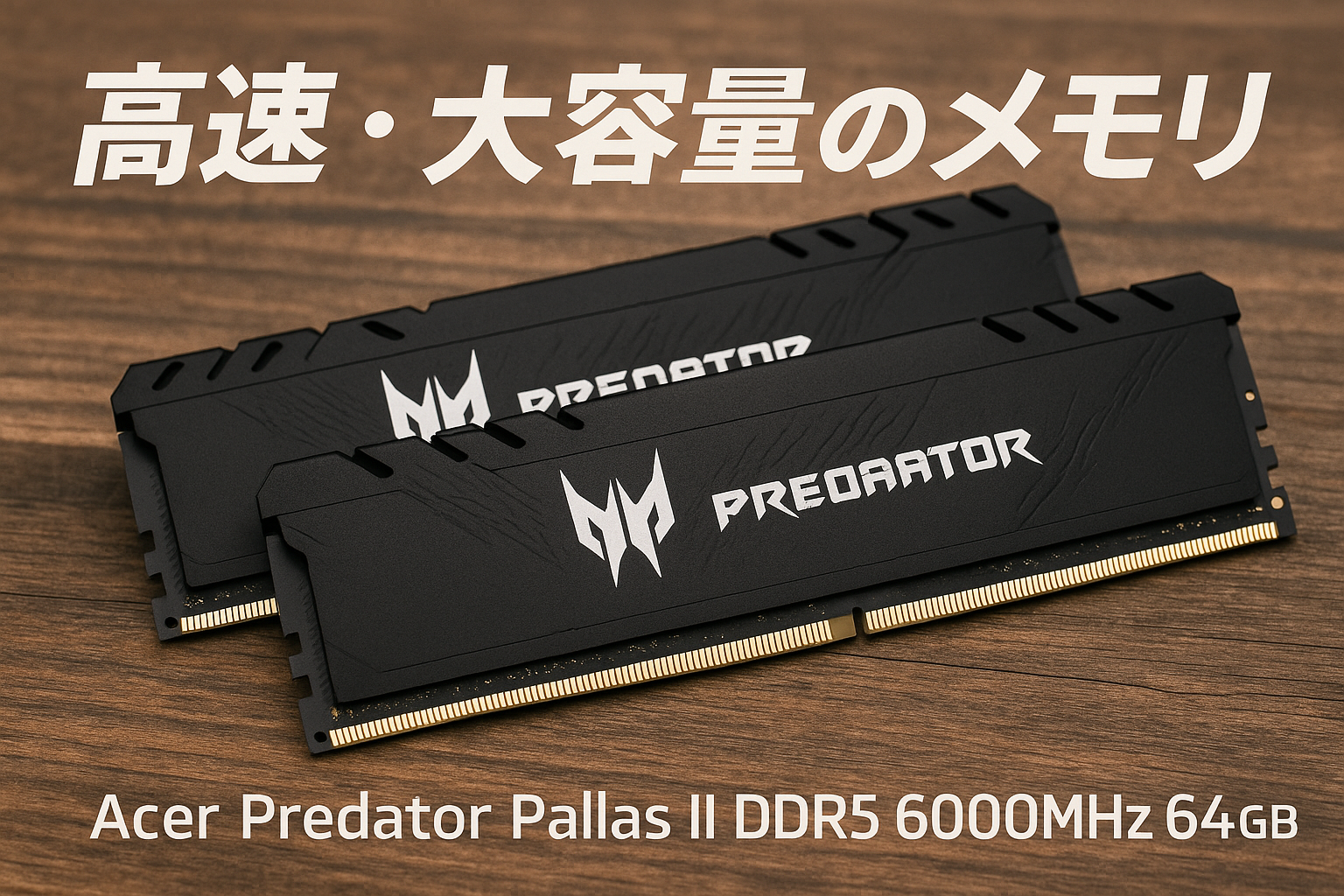 Acer Predator Pallas II DDR5 6000MHz 64GB(32GBx2枚) CL30 デスクトップPC用メモリ DDR5 シリーズ (PC5-48000) Intel XPM 3.0準拠 AMD EXPO メモリキット ブラック BL.9BWWR.437