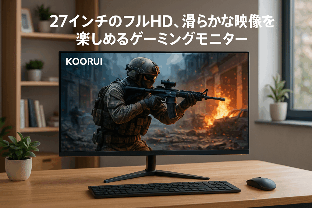 KOORUI 27インチ モニター ゲーミングモニター pcモニター フルhd 液晶ディスプレイ 165Hz 非光沢 スリムベゼル/アイケア・ブルーライト軽減/傾き調整/HDMI 2.0ポート/VESAマウント スピーカー非搭載