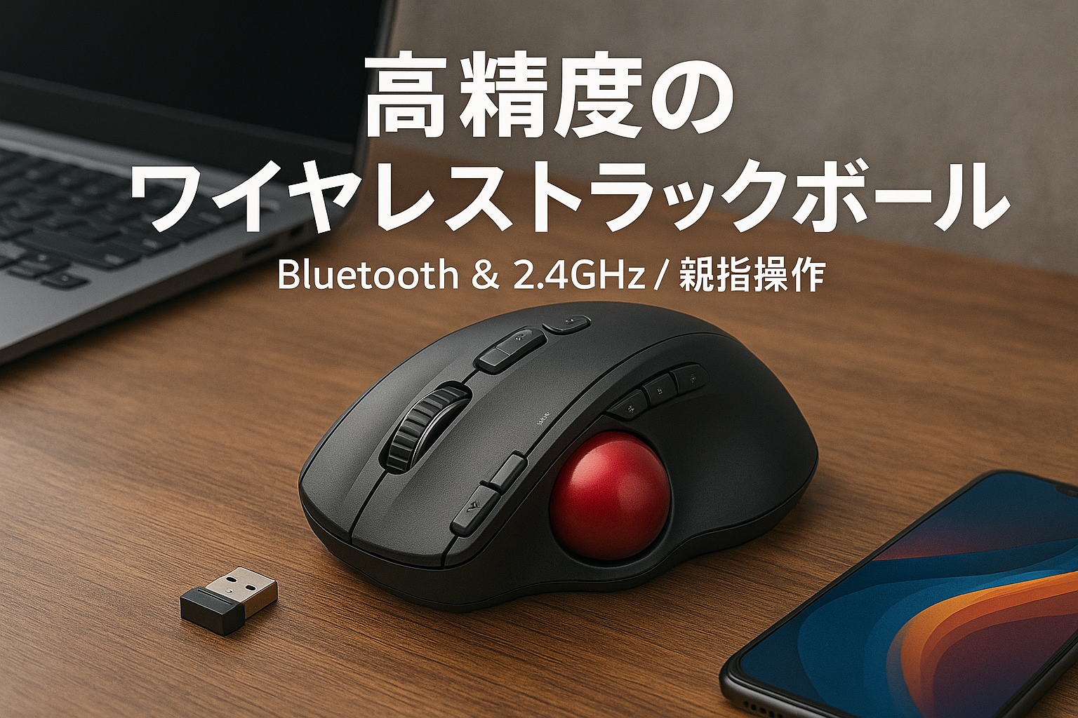 EWiN マウス トラックボール 無線 Bluetooth&2.4GHz両対応 3台同時接続 5段階DPI調節 Type-C充電式 500mAh大容量バッテリー ワイヤレス マウス 高精度 親指操作 7ボタン 進む/戻るボタン Windows/Mac/iOS/Androidなど対応