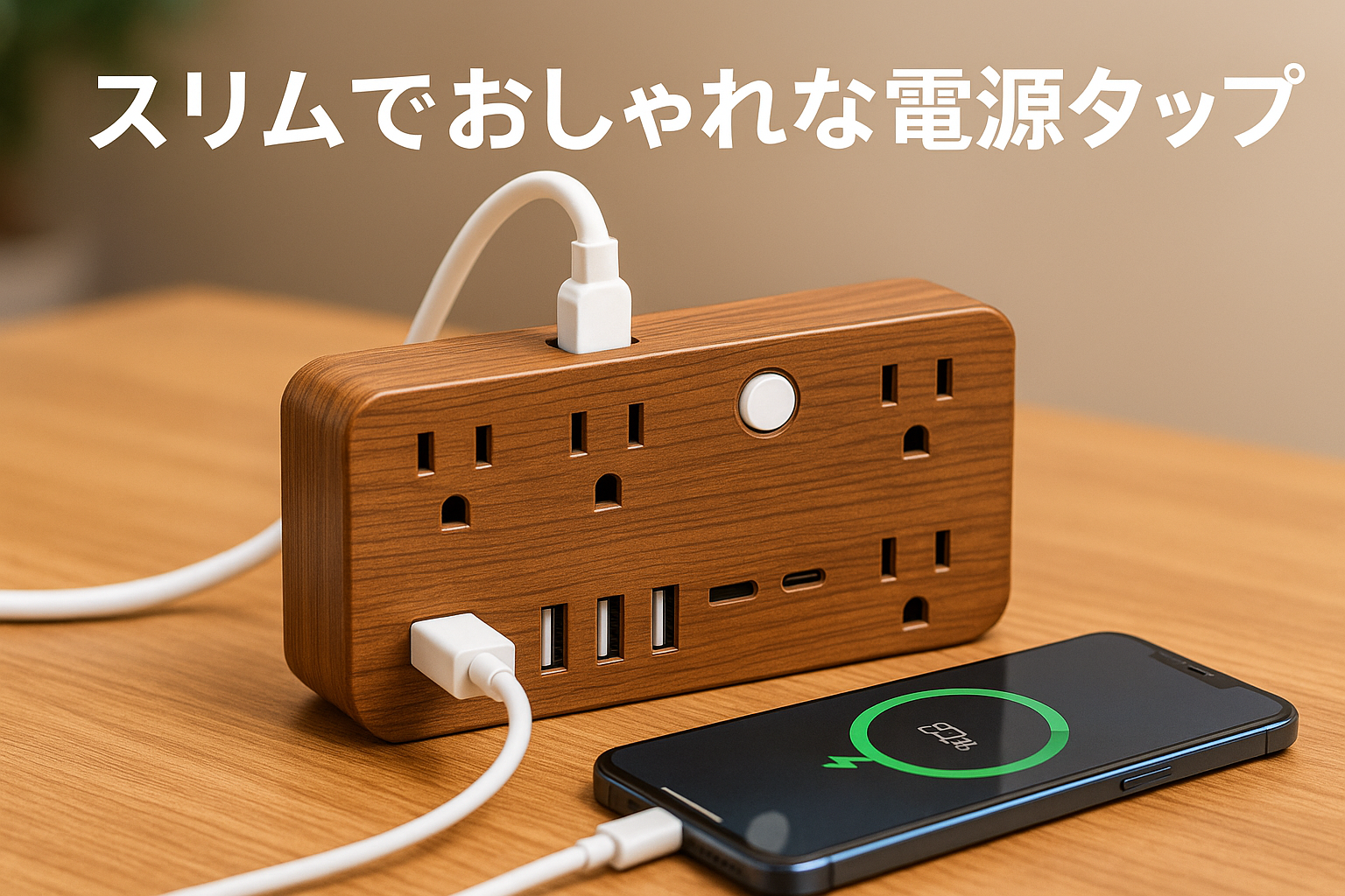 エムサインMscien 延長コード 2m 電源タップ usb コンセントタップ たこあしコンセント テーブルタップ タコ足配線 電源コード 6個AC口 4個USB-A 1個USB-C 延長 コード 電源タップ スイッチ付き 雷ガード 横差し マルチタップ 電源 タップ コンセント 分岐 oaタップ 延長ケーブル 延長コード おしゃれ 木目 オシャレ コンパクト スリム 壁掛け/卓上に (2M)