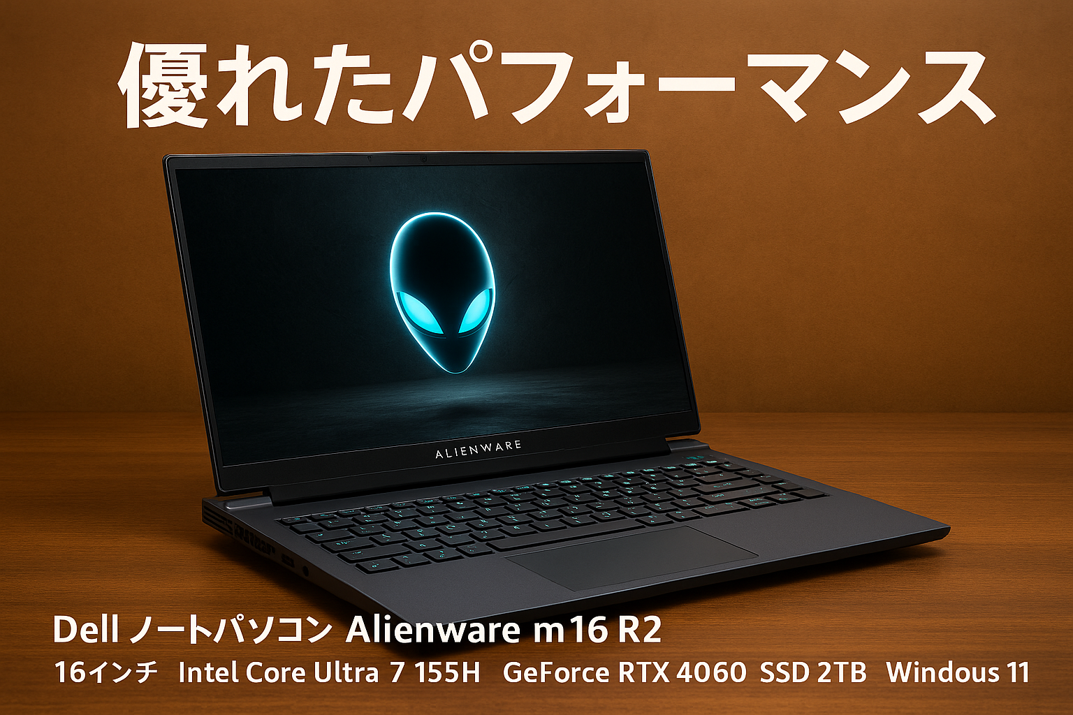Dell ノートパソコン Alienware m16 R2 16インチ Intel Core Ultra 7 155H GeForce RTX 4060 メモリ16GB SSD2TB Windows 11 ダークメタリックムーン NAM8I26A-EHLB