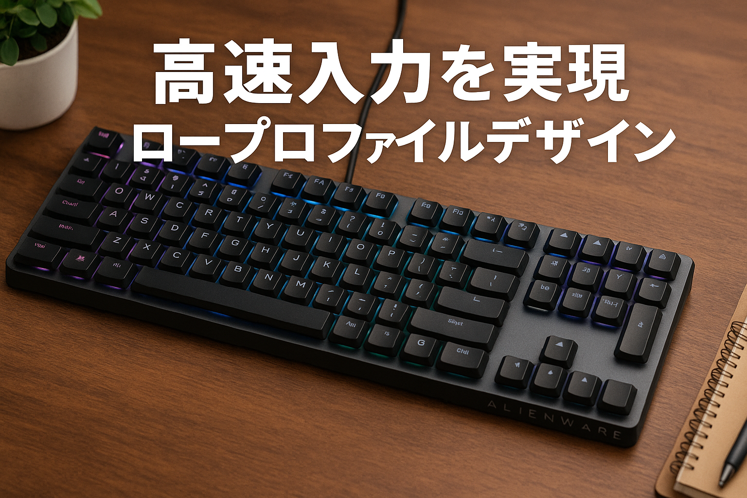 Dell ALIENWARE ロープロファイル ゲーミングキーボード メカニカル CherryMX赤軸 英語配列 AW510K ダークサイドオブザムーン 2年保証