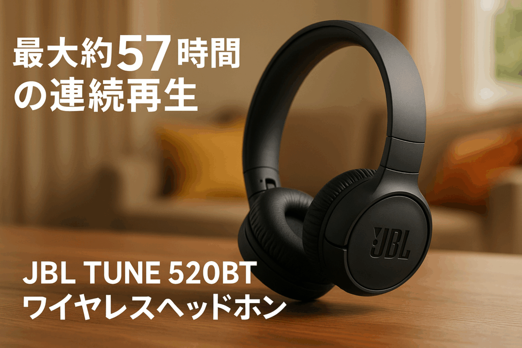 JBL TUNE 520BT ワイヤレスヘッドホン bluetooth 密閉型 最大約57時間連続再生 オンイヤー USBタイプC充電 マルチポイント JBLアプリ対応 ブラック JBLT520BTBLK