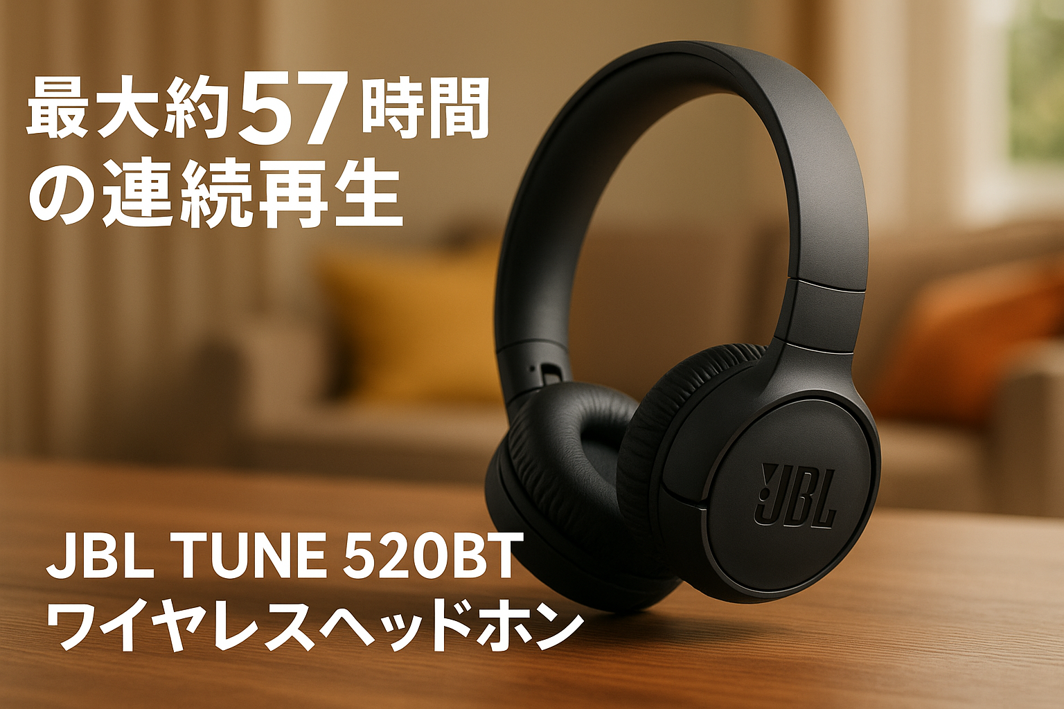 JBL TUNE 520BT ワイヤレスヘッドホン bluetooth 密閉型 最大約57時間連続再生 オンイヤー USBタイプC充電 マルチポイント JBLアプリ対応 ブラック JBLT520BTBLK