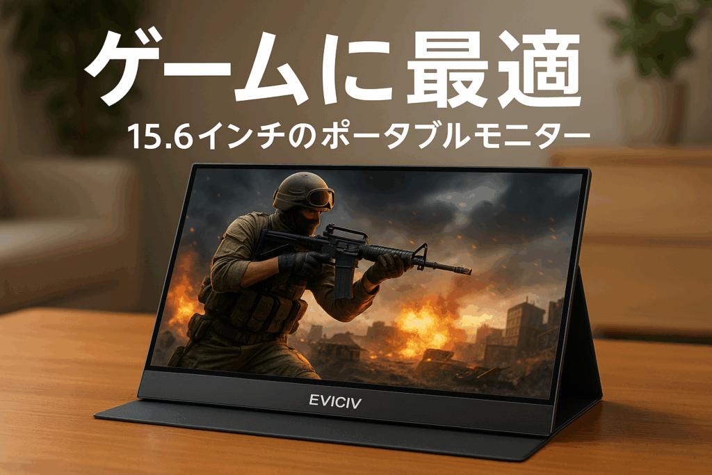 EVICIV モバイルモニター 15.6インチ 1920*1080 ゲーミング用 ポータブルディスプレイ IPS液晶パネル 薄型 軽量 ペンホールスタンド VESA 保護カバー USB Type-C 標準HDMI PS4/XBOX/Switch/PC/Macなど対応 在宅勤務 リモートワーク