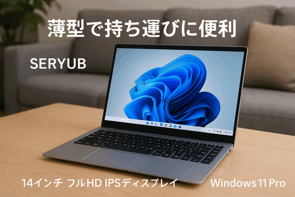 SERYUB ノートパソコン【MS Office 2019】【Win 11Pro】14インチ1920*1080 IPS パソコンノート 高速CPU Celeron J4125 最大2.7Ghz/メモリ:DDR4 8GB/SSD:128GB ノートPC日本語キーボードフィルム付き/Webカメラ/USB 3.0*2/mini-HDMI/薄型軽量 ラップトップ laptop初心者向け 仕事用・学習用