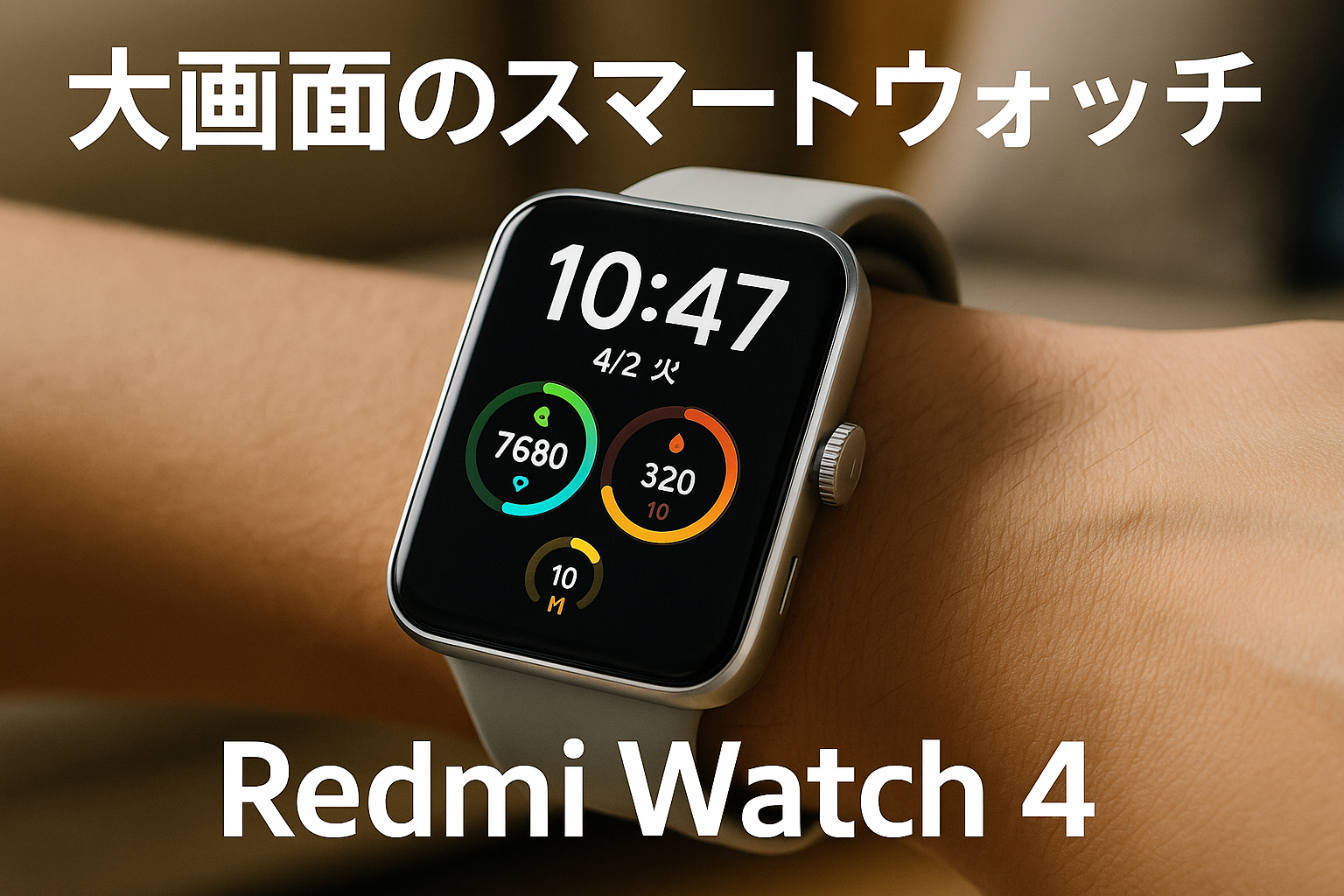 シャオミ(Xiaomi) スマートウォッチ Redmi Watch 4 1.97インチ超大型ディスプレイ 20日間のバッテリー持続時間 Bluetooth 通話対応 150種類スポーツモード 回転式クラウン Alexa対応 GPS内蔵 シルバーグレー