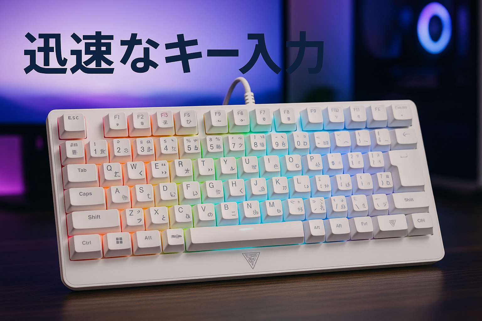 ラピッドトリガー 搭載 タートルビーチ(Turtle Beach) Vulcan II TKL Pro リアクタップ(SOCDクリーナー) 調整可能なアクチュエーション 搭載 JP 日本語配列 有線 ホワイト/白 ゲーミング ホールエフェクト アナログ テンキーレス RGB Windows 10以降