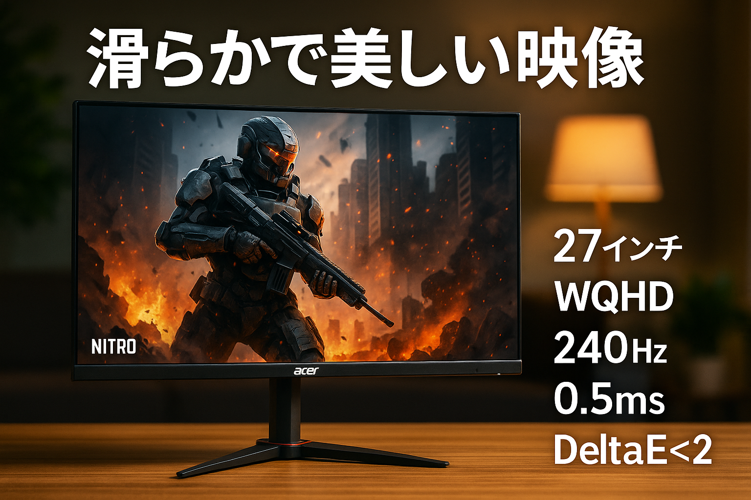 Acer ゲーミングモニター Nitro 27インチ IPS 非光沢 WQHD 240Hz 0.5ms DeltaE