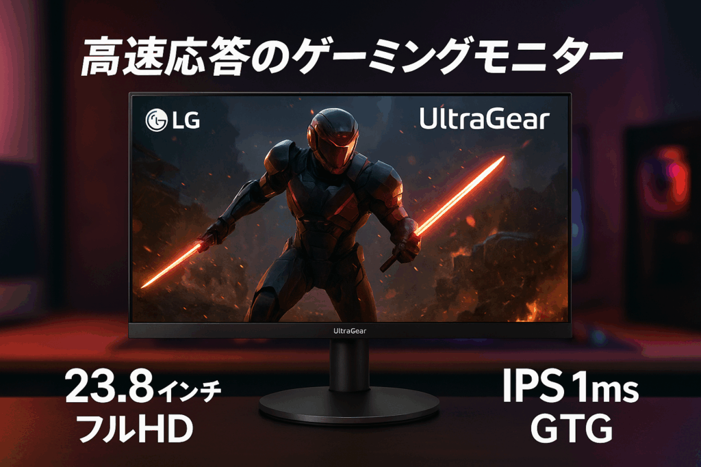 LG ゲーミングモニター UltraGear 24GS60F-B 23.8インチ/PCゲーム、家庭用ゲーム/フルHD(1920×1080) /アンチグレア/180Hz/IPS 1ms(GTG)/FreeSync™ テクノロジー/G-Sync Compatible/HDR10/DisplayPort/HDMI/チルト調整対応