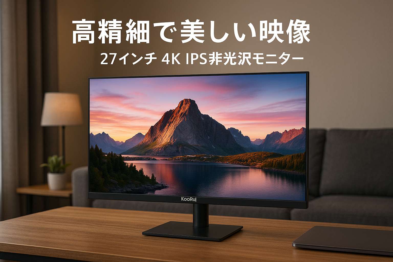KOORUI モニター 27インチ4K ディスプレイ IPS非光沢 4k pcモニターHDR10/60Hz/アアイケア・ブルーライト軽減/スリムベゼルス/HDMI 2.0 X2/DisplayPort 1.4 X1/VESA対応/ピーカー非搭載 N07