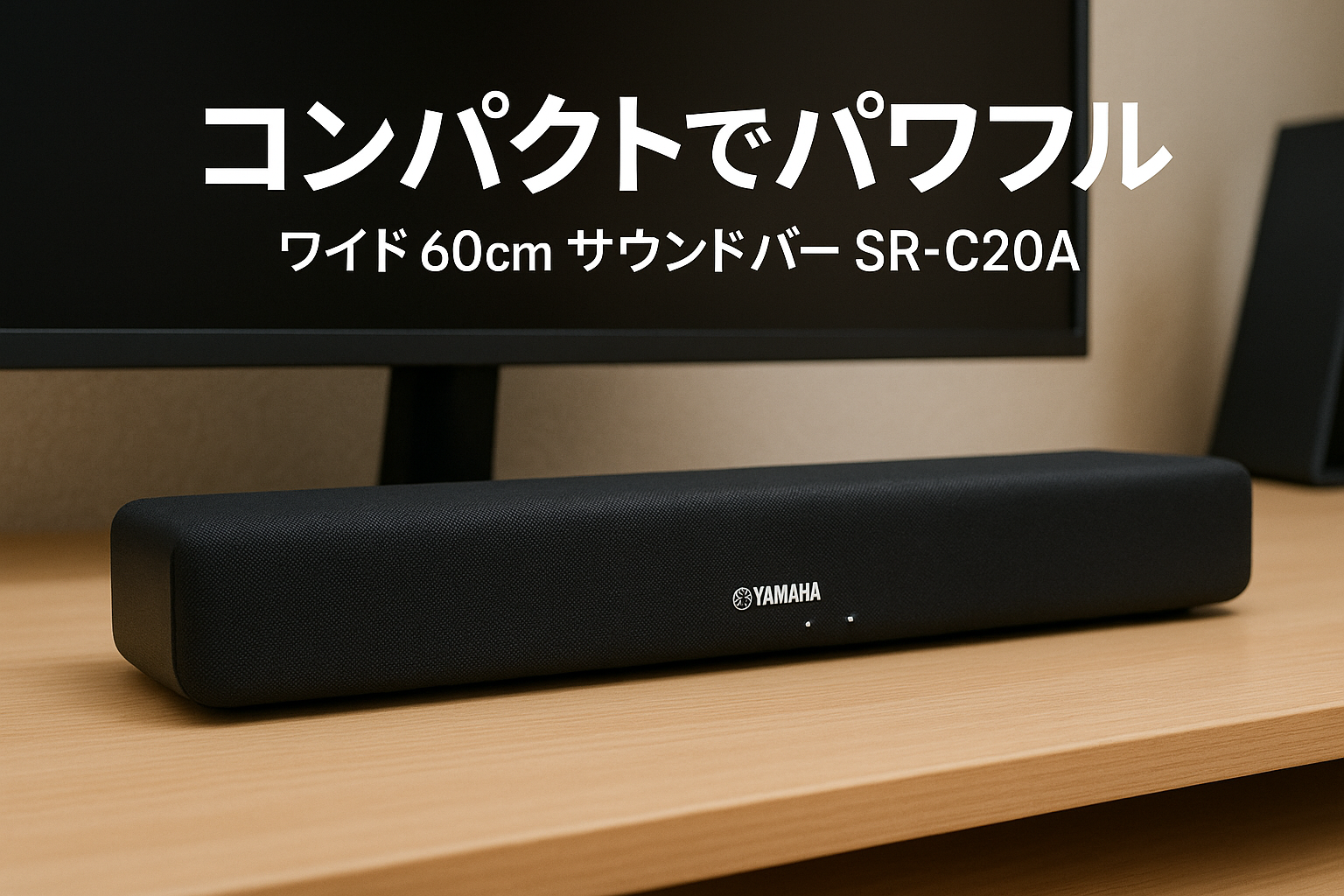 ヤマハ(YAMAHA) コンパクトサウンドバー SR-C20A 横幅60cm PC ゲーム スピーカー Bluetooth対応 テレビ/パソコン/スマホ ブラック