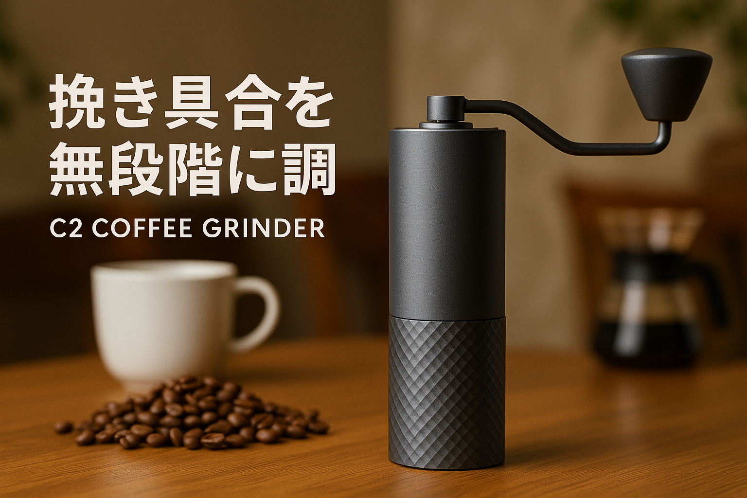 タイムモア TIMEMORE 栗子C2 手挽きコーヒーミル 手動式 コーヒーグラインダー ステンレス臼 粗さ調整可能 4色選択可 清掃しやすい coffee grinder 家庭用 省力性 ダイヤモンド (C2-ダークグレー)