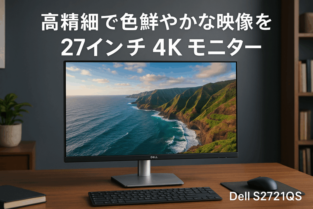 Dell S2721QS 27インチ 4K モニター (3年間無輝点交換保証/IPS非光沢/DP・HDMIx2/sRGB 99%/縦横回転・高さ調節/AMD FreeSync/スピーカー付)
