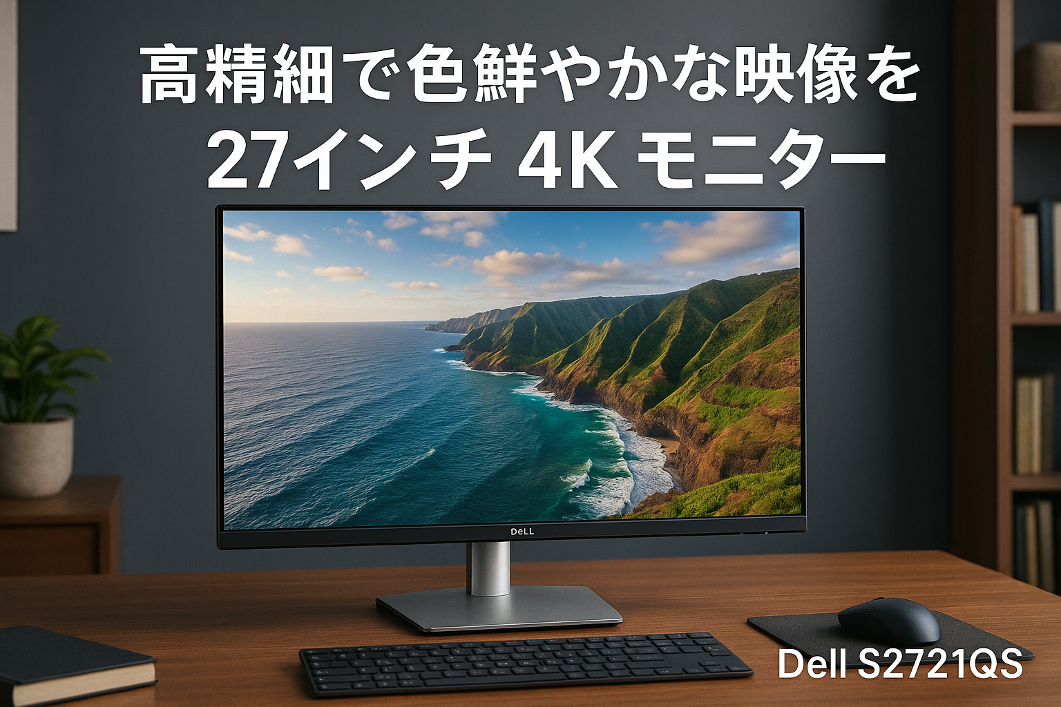 Dell S2721QS 27インチ 4K モニター (3年間無輝点交換保証/IPS非光沢/DP・HDMIx2/sRGB 99%/縦横回転・高さ調節/AMD FreeSync/スピーカー付)