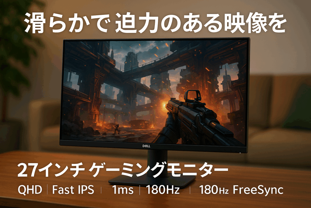 Dell G2725D 27インチ ゲーミングモニター ゲーミング ディスプレイ(3年間無輝点交換保証/QHD/Fast IPS/DPx1,HDMIx2/傾き調整/sRGB 99%/1ms/180Hz/FreeSync)