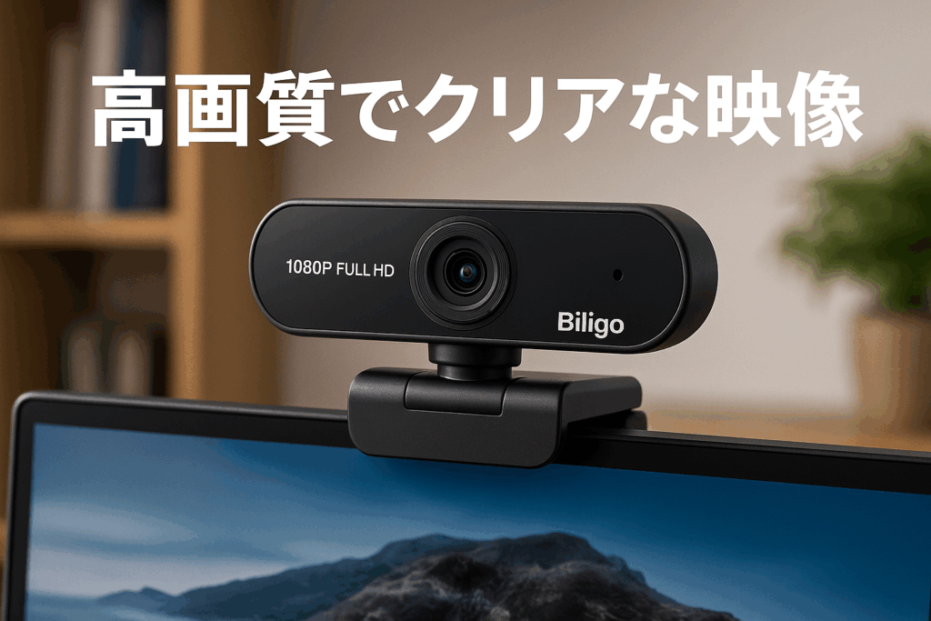 Biligo ウェブカメラ Webカメラ 1080Pフル HD200万画素の 超広角レンズ自動光線調整長距離マイク内蔵Zoom、Skype、Webミーティング、ビデオ通話、リモートワークなどに対応Windows XP/Vista/7/8/10/11、Linux with UVC、Mac OS等で幅広く使用可能2年間の無料保証付き