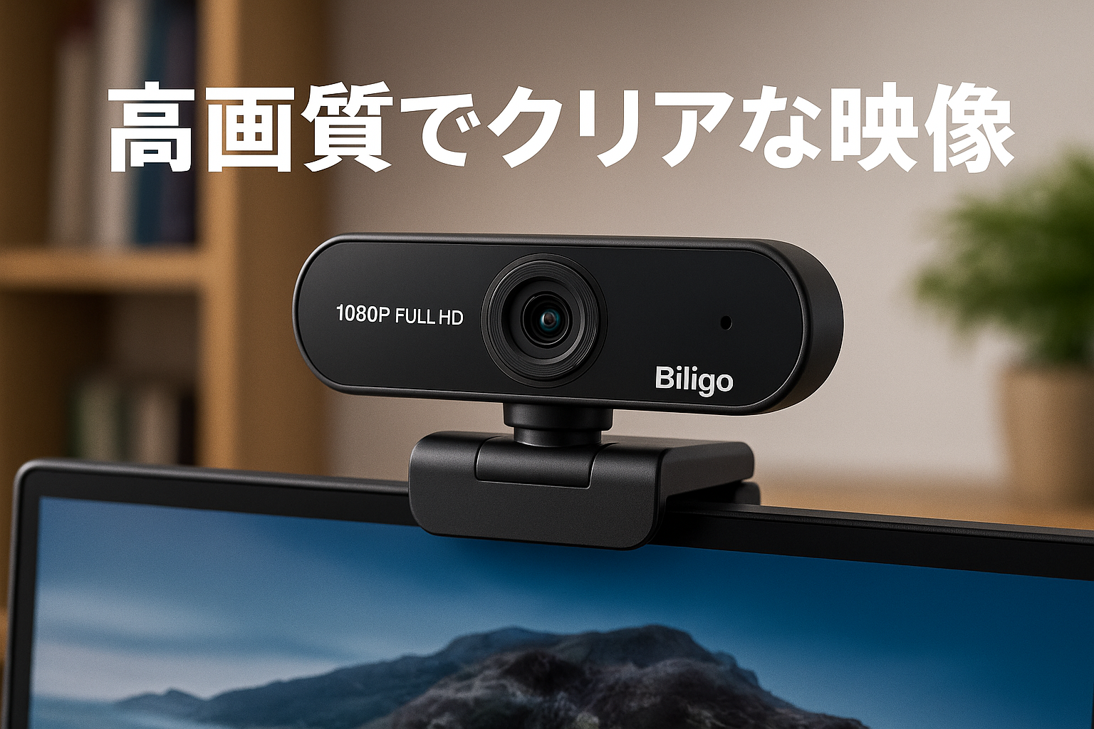 Biligo ウェブカメラ Webカメラ 1080Pフル HD200万画素の 超広角レンズ自動光線調整長距離マイク内蔵Zoom、Skype、Webミーティング、ビデオ通話、リモートワークなどに対応Windows XP/Vista/7/8/10/11、Linux with UVC、Mac OS等で幅広く使用可能2年間の無料保証付き