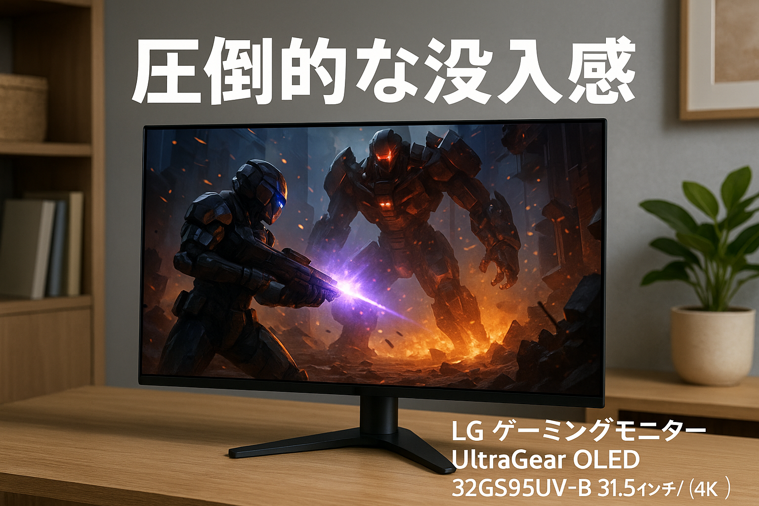 LG ゲーミングモニター UltraGear OLED 32GS95UV-B 31.5インチ/4K(3840×2160)/VESA Dual Mode(4K@240Hz/FHD@480Hz)/有機EL/0.03ms(ClearMR 13000)/DCI-P3 98.5%/DisplayHDR True Black 400/ブラック