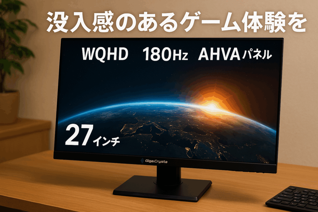 アイ・オー・データ IODATA ゲーミングモニター 27インチ GigaCrysta WQHD 180Hz AHVAパネル ブラック(HDMI×2/DisplayPort/VESA対応/高さ調整/縦横回転/土日サポート/日本メーカー) EX-GDQ271JA