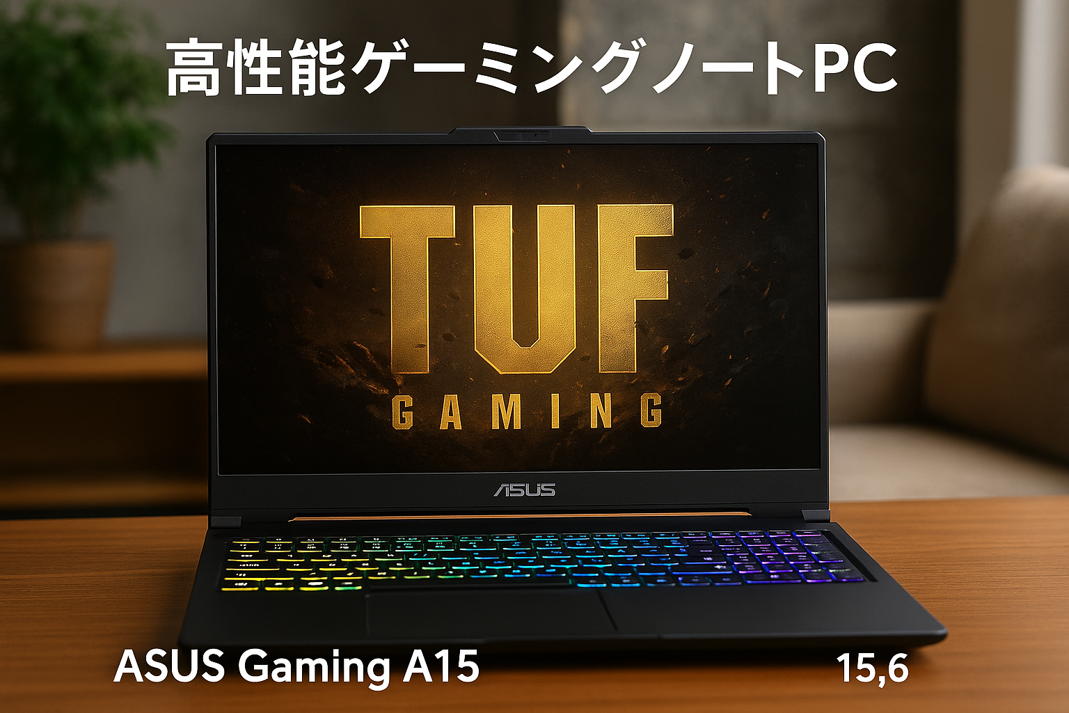 ASUS ゲーミングノートPC TUF Gaming A15 FA507UI 15.6型 AI機能 RTX 4070 Ryzen 9 8945HS メモリ32GB SSD1TB リフレッシュレート144Hz RGB イルミネートキーボード Windows 11 動画編集 Xbox Game Pass 3ヶ月利用権付き FA507UI-R9R4070A
