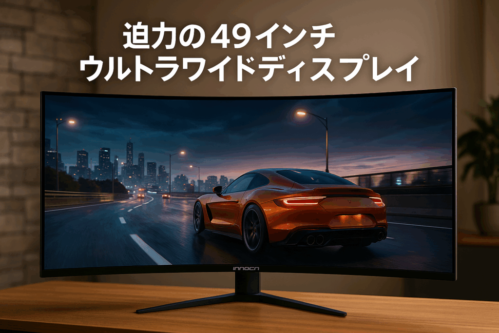 INNOCN 49インチ ゲーミング サーフェス モニター、曲面 1800r5K超広い面 120hz、HDR400 HDMI/DP/Type-C 65W/USB/RJ45、高さ調整、 ホーン、目の保護 - 49C1R (49C1R 5K 120Hz)