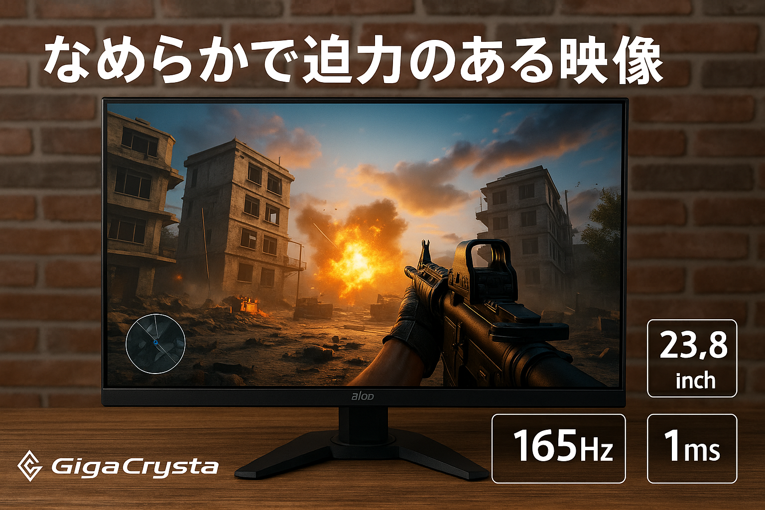 アイ・オー・データ IODATA ゲーミングモニター 23.8インチ FHD 1080p GigaCrysta 165Hz 1ms ADSパネル (AMD FreeSync/HDMI×3/DisplayPort/スピーカー付/高さ調整/縦横回転/メーカー3年保証/土日サポート) EX-LDGC243HDB