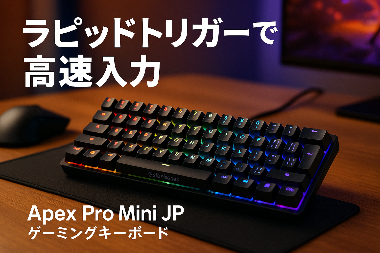 SteelSeries ラピッドトリガー 搭載 ゲーミングキーボード ミニサイズ Apex Pro Mini JP 有線 日本語配列 OmniPointスイッチ 2ーinー1アクションキー 搭載 64825 ブラック