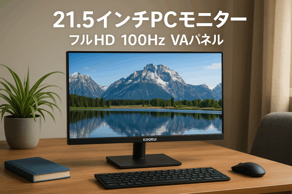 KOORUI モニター21.5インチ pcモニター 100Hz フルhd 液晶ディスプレイ VAパネル非光沢 スリムベゼル/アイケア・ブルーライト軽減/傾き調整/HDMI＋VGAポート/VESAマウント対応,E2212F