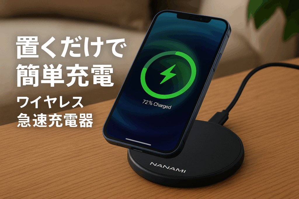 NANAMI ワイヤレス急速充電器 (USB-C 20W出力の急速充電器に昇進) 置くだけ充電器 セット 7.5W/10W/15W iPhone 16/15/14/13/12シリーズ/SE第二世代/11(Pro)/XR/Xs(Max)/X/8(Plus) Galaxy S24/S23/S23/S22/S21 Ultra/S20/S10 Xperia 各機種対応 (Qi/PSE認証済み) 黒