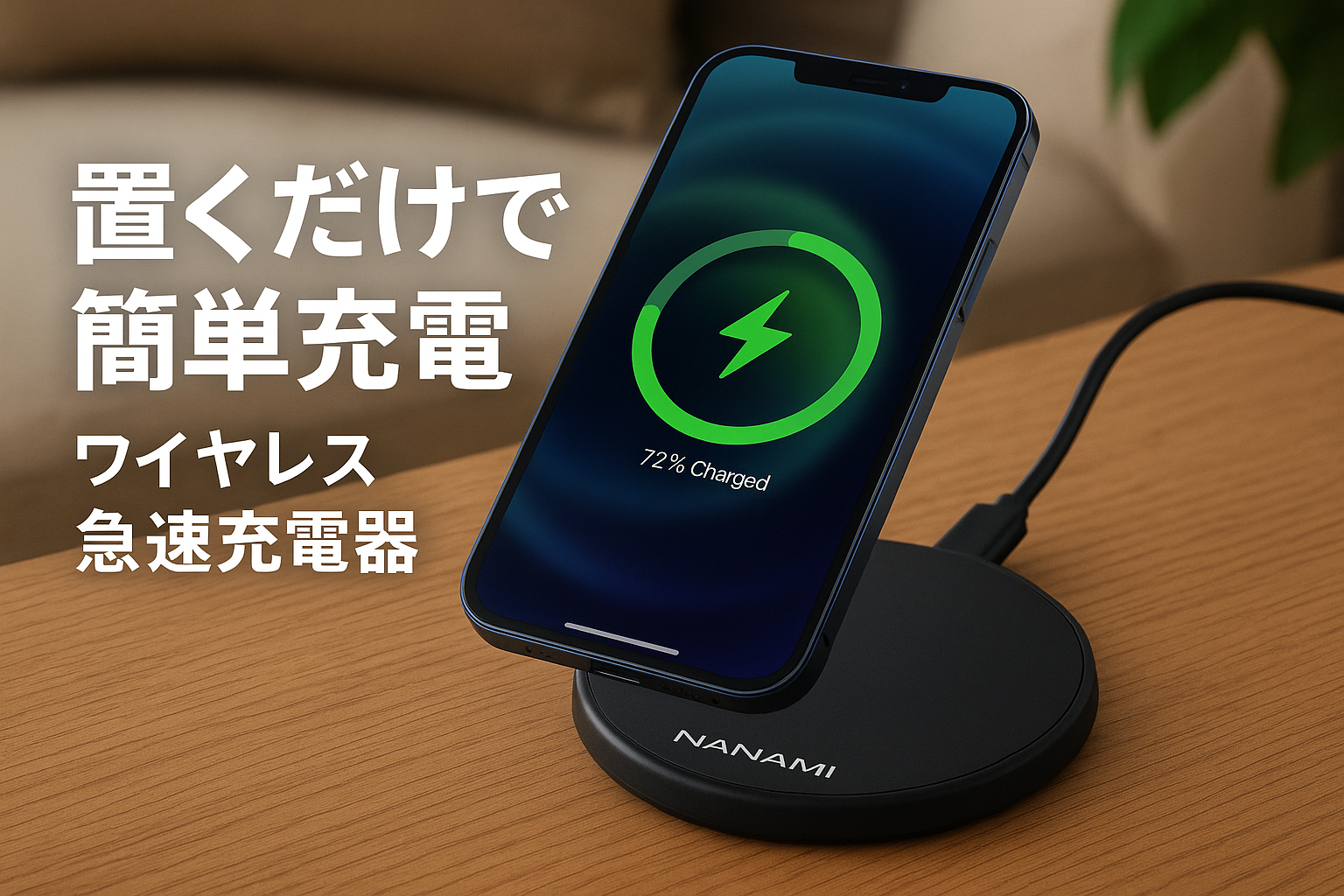 NANAMI ワイヤレス急速充電器 (USB-C 20W出力の急速充電器に昇進) 置くだけ充電器 セット 7.5W/10W/15W iPhone 16/15/14/13/12シリーズ/SE第二世代/11(Pro)/XR/Xs(Max)/X/8(Plus) Galaxy S24/S23/S23/S22/S21 Ultra/S20/S10 Xperia 各機種対応 (Qi/PSE認証済み) 黒