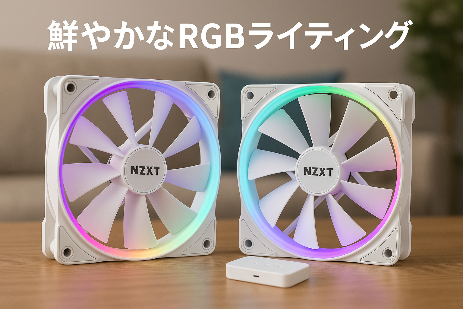 NZXT F140RGB 140mm x2 RGBコントローラ付属 ホワイト PCケースファン RF-R14DF-W1 FN1768