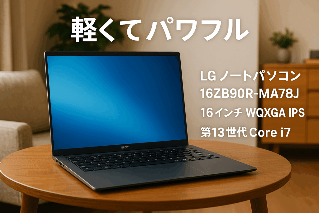 LG ノートパソコン LG gram / 16ZB90R-MA78J(2023年モデル) / 16インチ､WQXGA(2560×1600)､IPS / 1,190g / バッテリー最大30時間 / 第13世代Core i7 / メモリ 16GB / SSD 1TB / アンチグレア/指紋認証 / Thunderbolt4x2、USB Type-Ax2