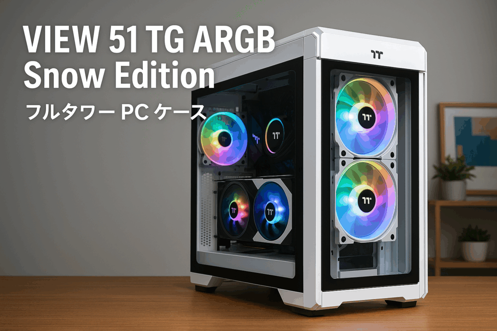 Thermaltake VIEW 51 TG ARGB Snow Edition フルタワーPCケース 強化ガラス スイングドアパネル CA-1Q6-00M6WN-00 CS7811
