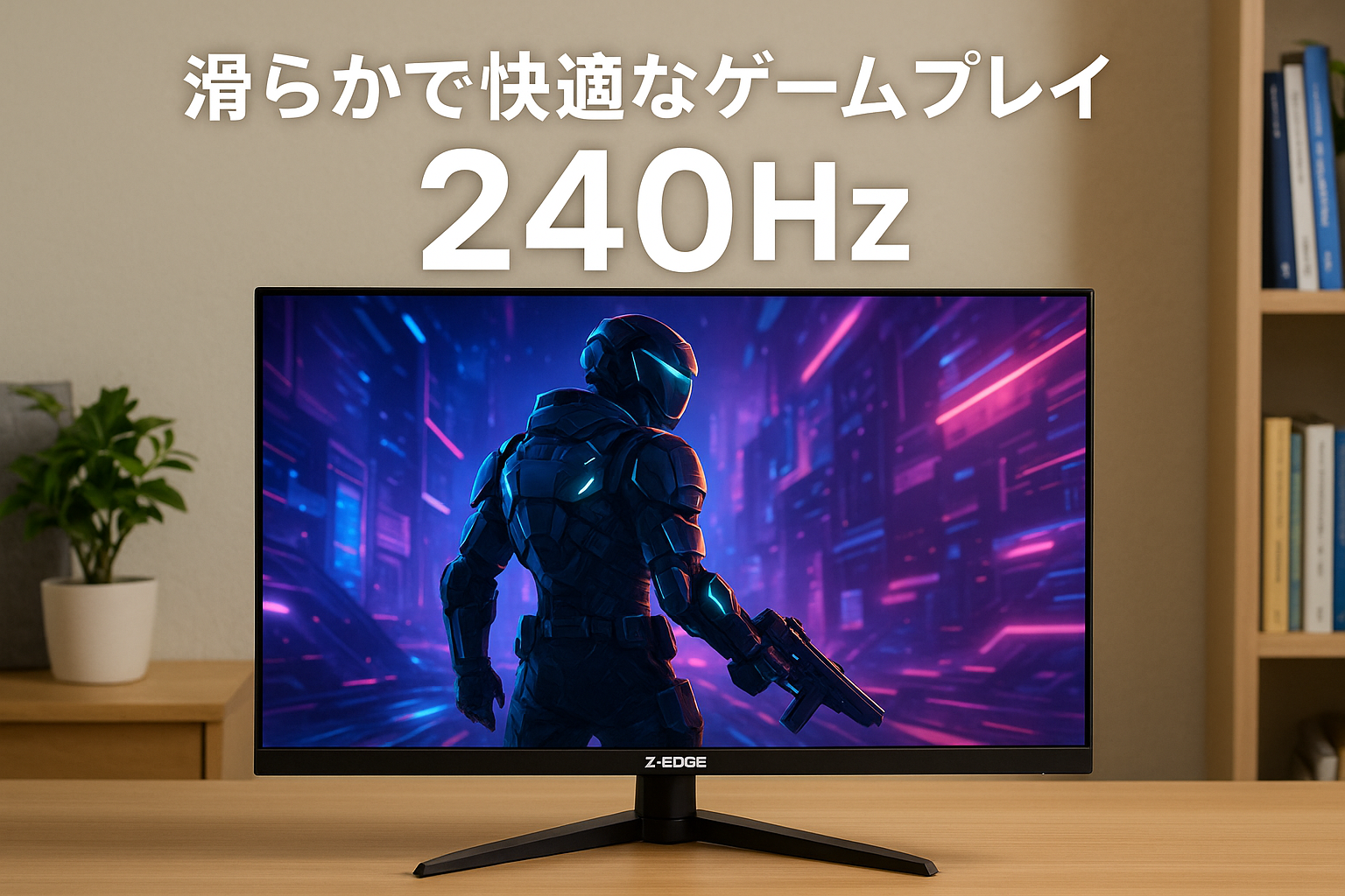 Z Z-Edge ゲーミングモニター 240Hz 25インチ ディスプレイ LED FHD 1920x1080/非光沢/VAパネル/超薄型/HDR/1ms/FreeSync/HDMI/DisplayPort UG25F