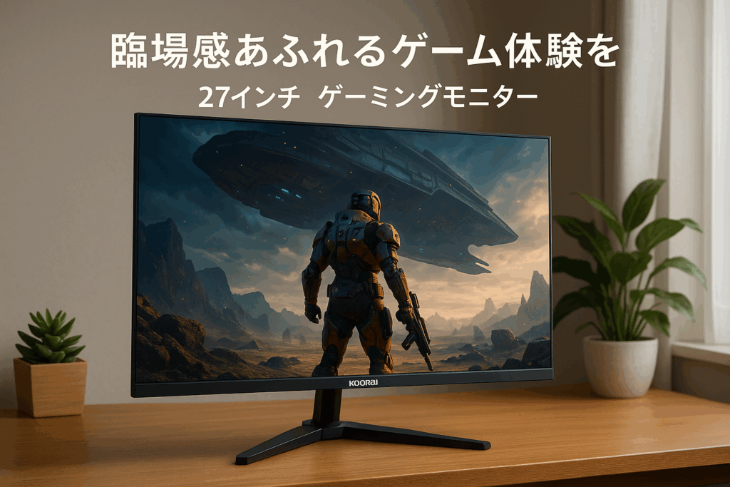 KOORUI 27インチモニター WQHDゲーミングモニターIPSパソコン170Hz 1ms ディスプレイAdaptiveSync対応 HDR10 HDMI×2 DP×1/VESA対応/傾き調整/スピーカー非搭載 GN07