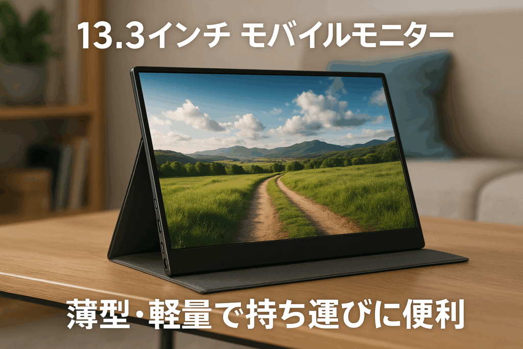 EVICIV モバイルモニター 13.3インチ 1920*1080 ポータブルディスプレイ 薄型 軽量 IPS液晶パネル 保護カバー VESA対応 ペンホール・スタンド 横置き/縦置き アルミ合金製 USB Type-C 標準HDMI PS4/XBOX/Switch/PC/Macなど対応 EVC-1301