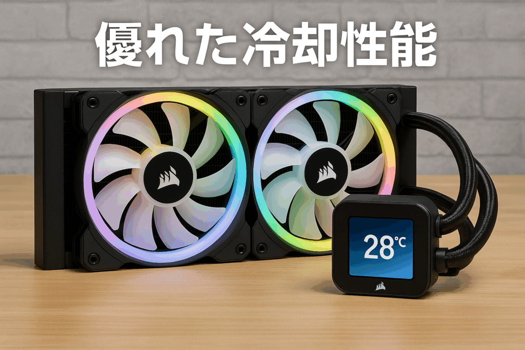 CORSAIR iCUE LINK H100i LCD AIO 水冷式 CPU クーラー - 【QX120 RGB ファン/IPS LCDスクリーン付き】 - 240mm ラジエーター Intel LGA 1700、AMD AM5 に対応 - iCUE LINK システムハブ付属 ブラック CW-9061007-WW