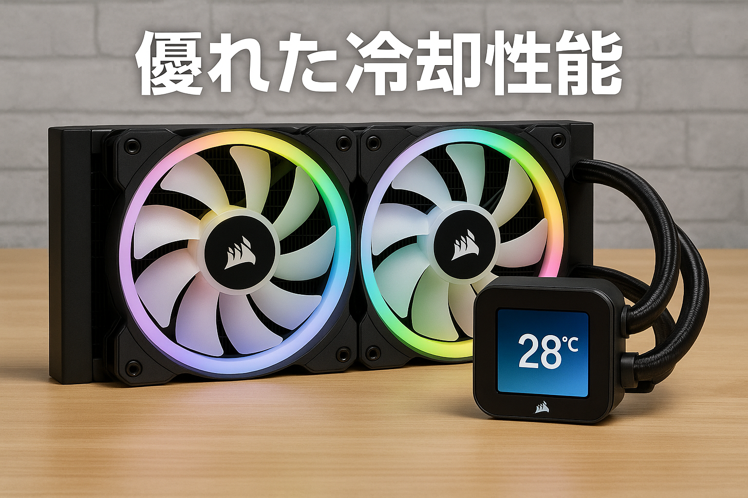 CORSAIR iCUE LINK H100i LCD AIO 水冷式 CPU クーラー - 【QX120 RGB ファン/IPS LCDスクリーン付き】 - 240mm ラジエーター Intel LGA 1700、AMD AM5 に対応 - iCUE LINK システムハブ付属 ブラック CW-9061007-WW